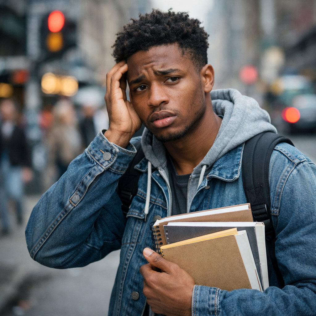 un étudiant inquiet